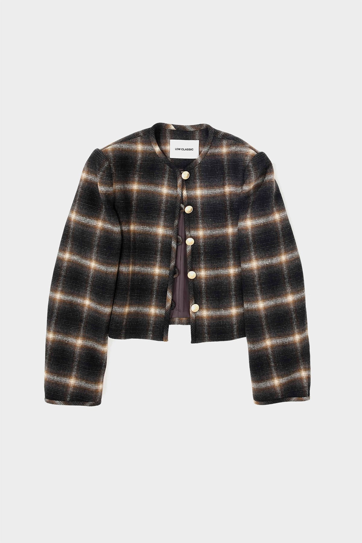 Low Classic Round Neck Jacket Black check (0823) | WoodWood.com