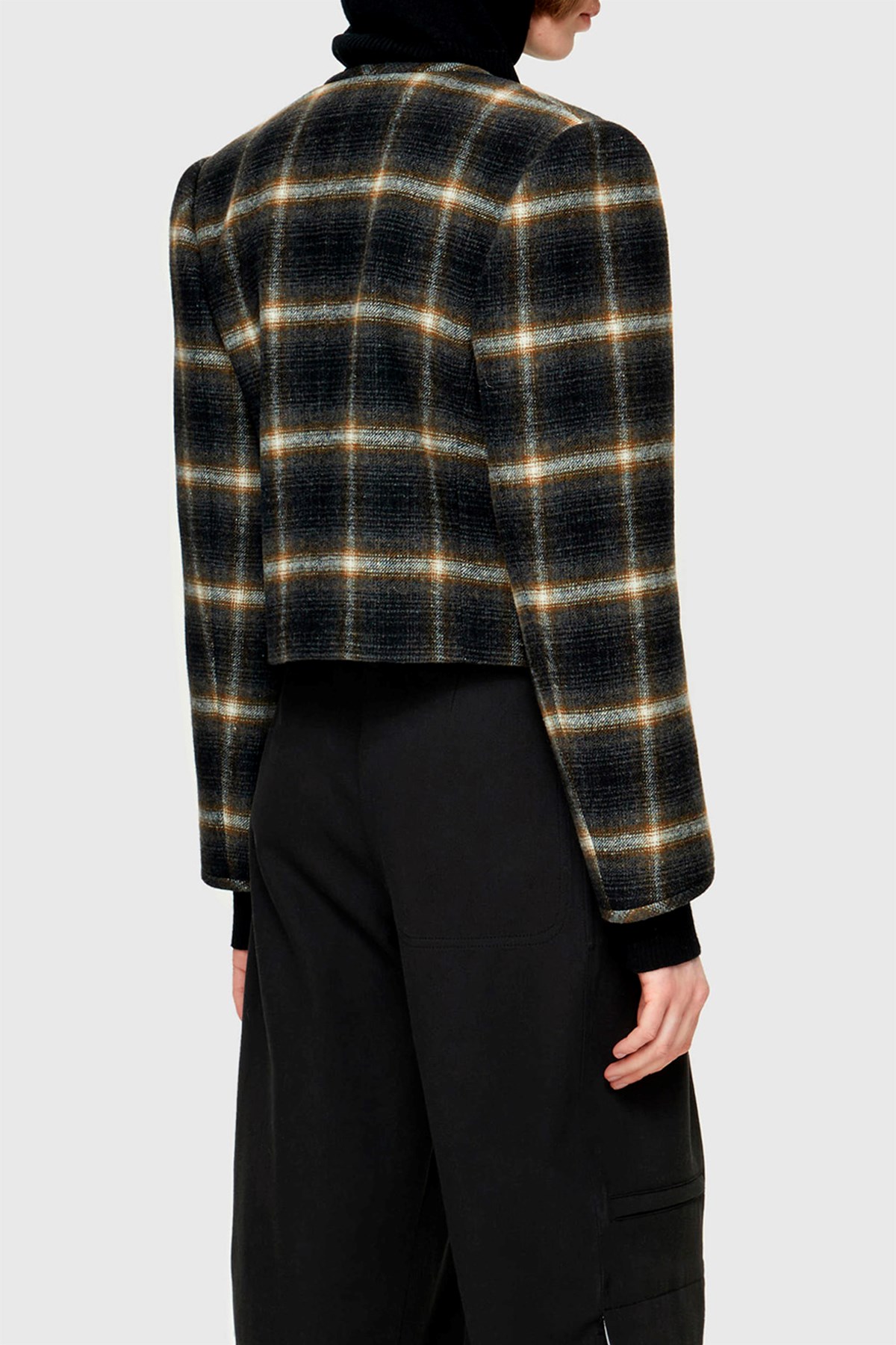 Low Classic Round Neck Jacket Black check (0823) | WoodWood.com