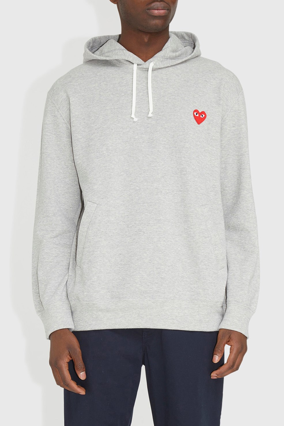 Comme des Garçons PLAY Mens Pullover Hoodie Top grey (1) | WoodWood.com