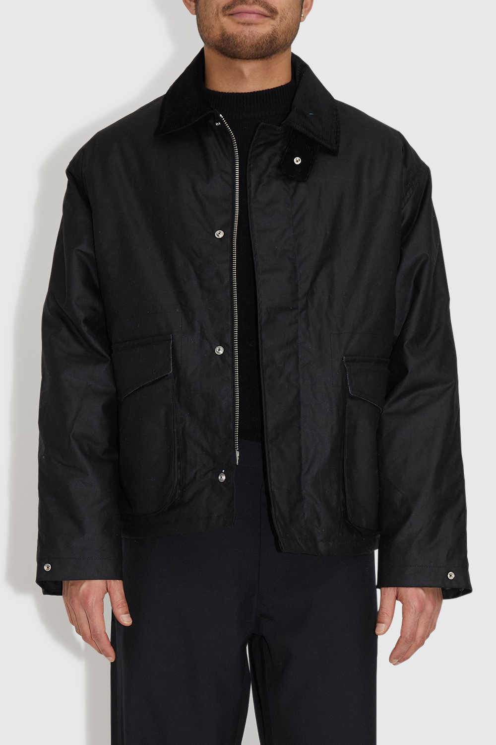 Sunflower Waxed Short Jacket Black | WoodWood.com