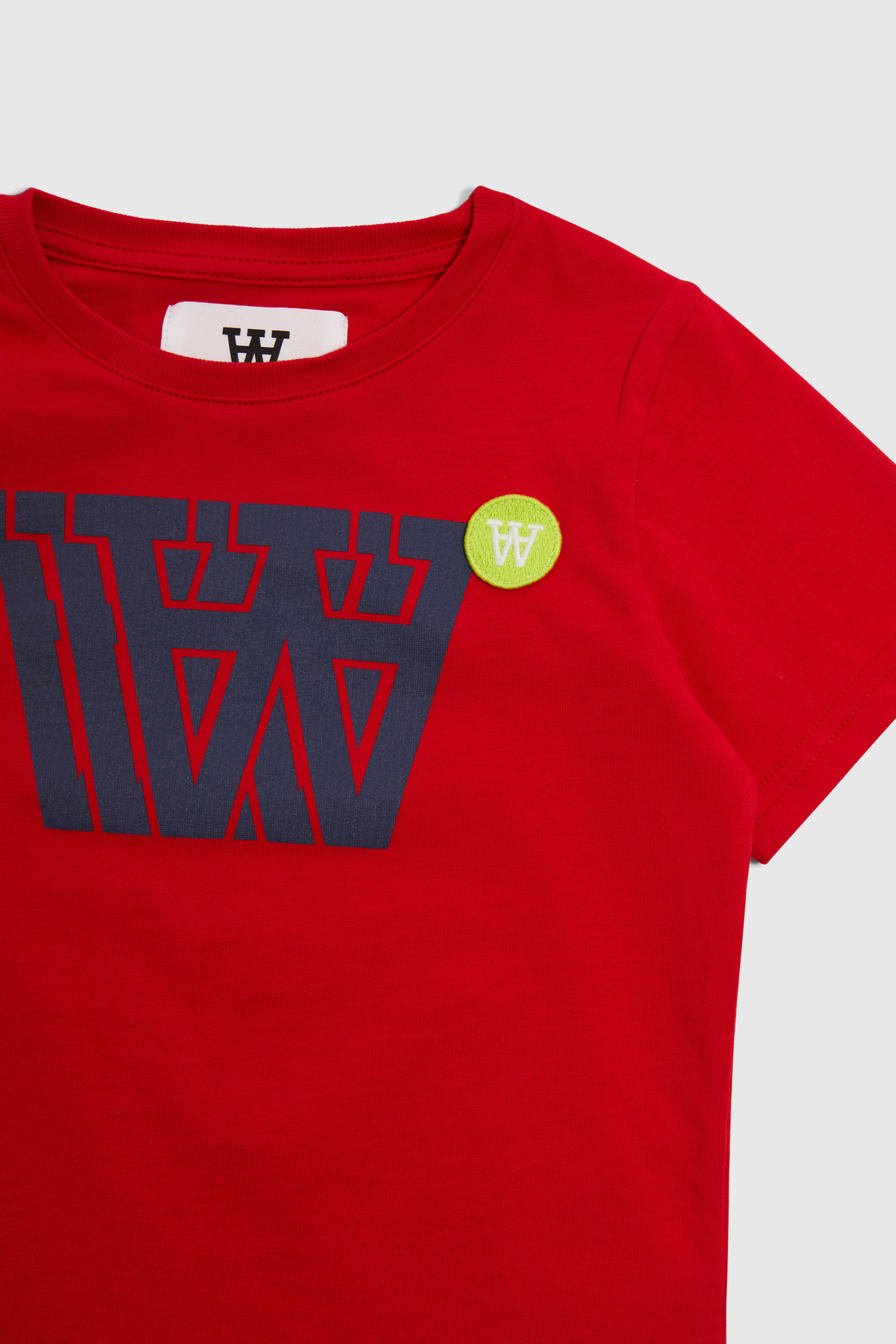 Double A by Wood Ola logo kids T-shirt Apple red | WoodWood.com