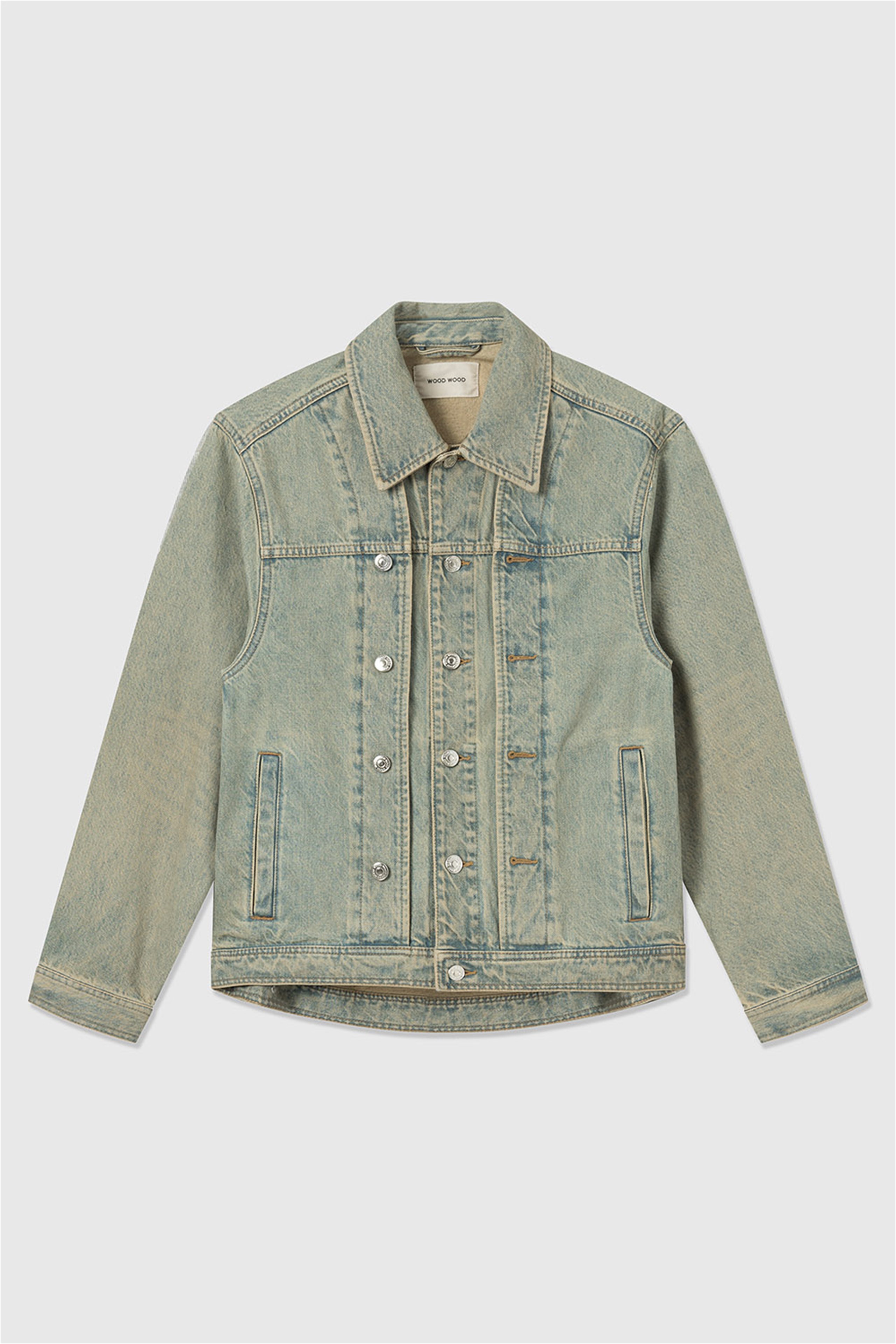 Wood Wood Agnes rigid denim jacket Vintage beige | WoodWood.com