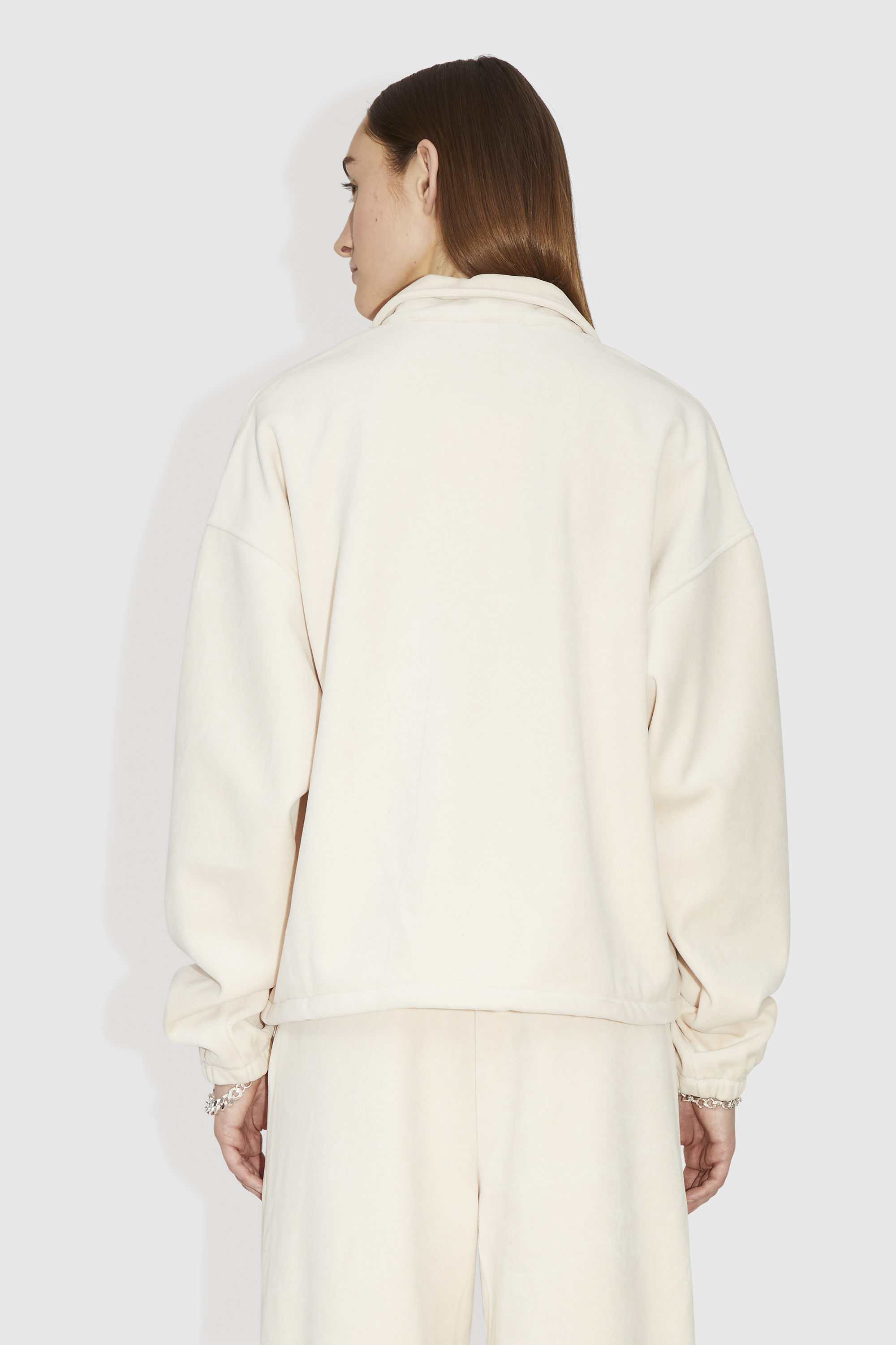 Amomento Velour Fleece Half-Zip Light Beige | WoodWood.com