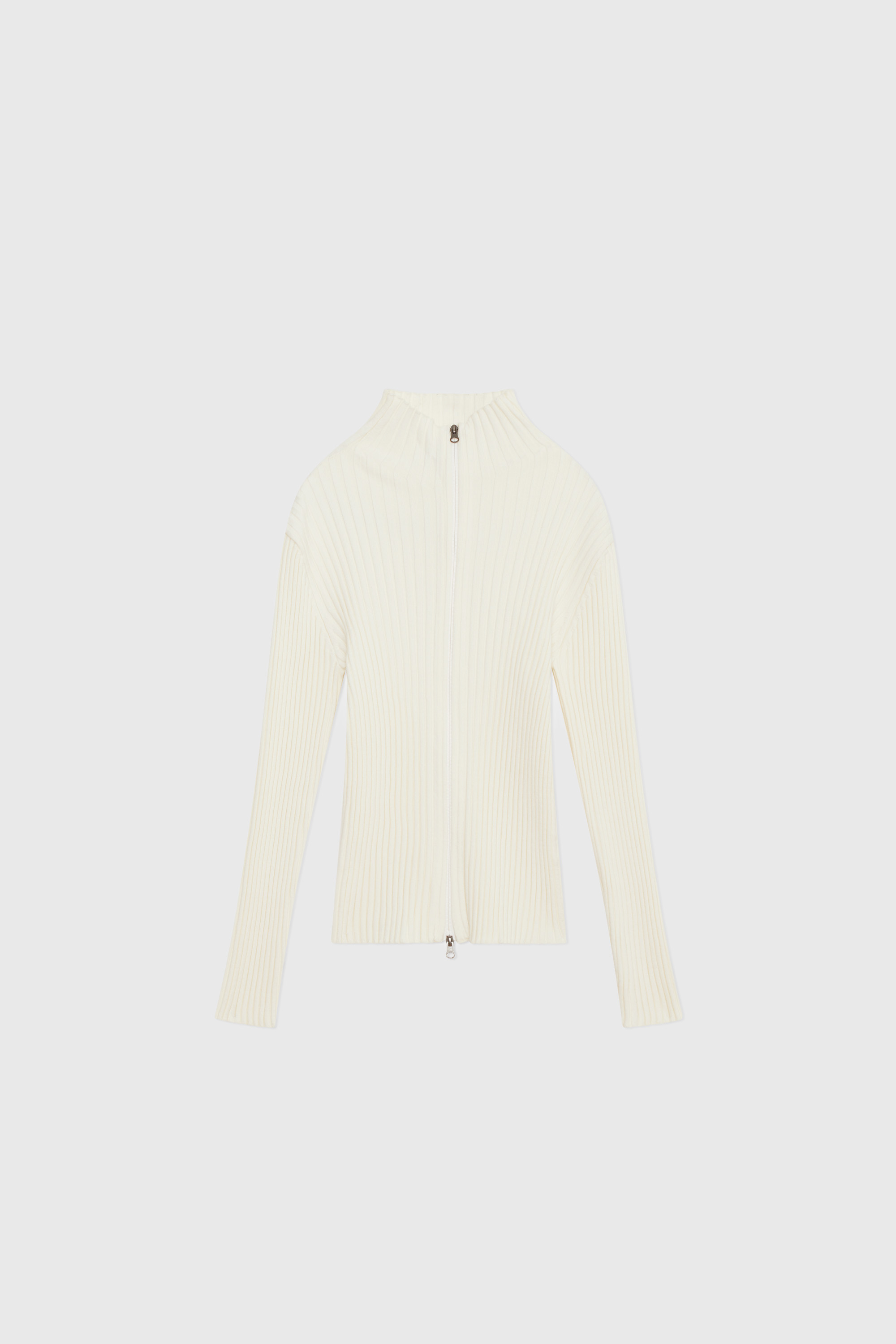 Amomento Ribed High Neck Cardigan Cream | WoodWood.com