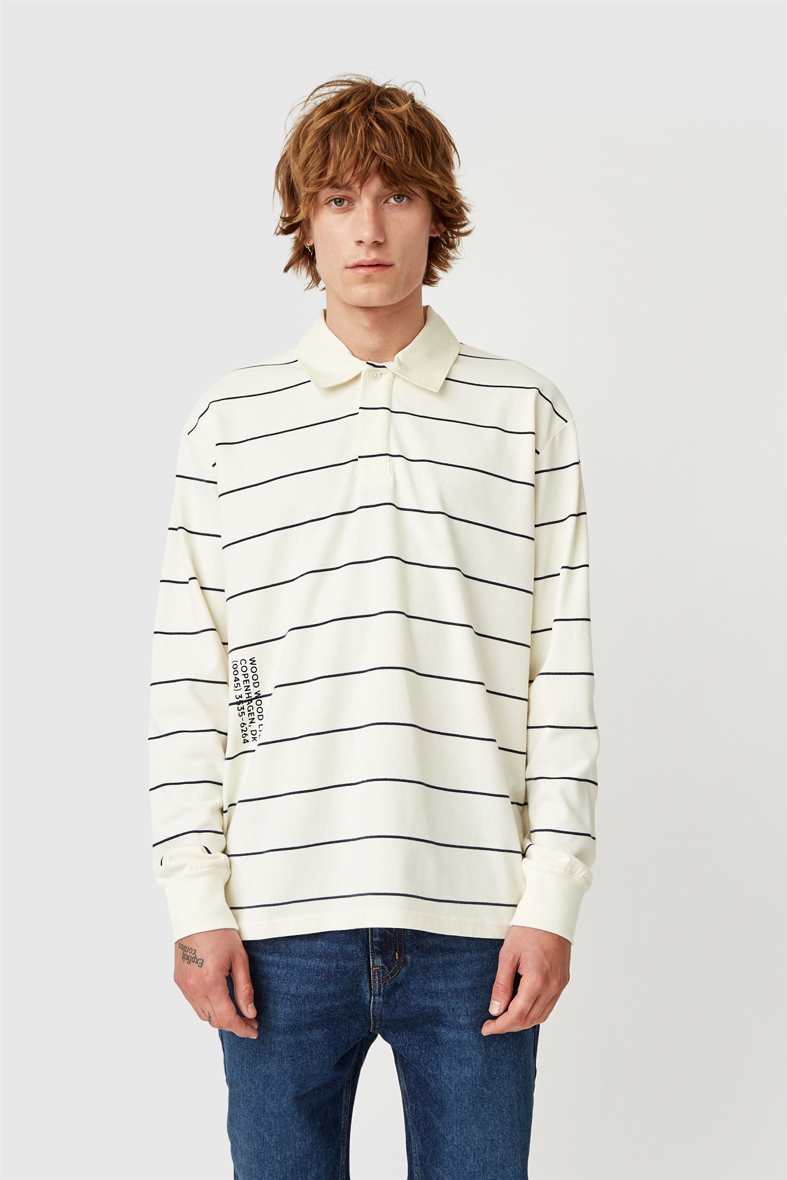 Wood Wood Beck long sleeve Off-white stripes | WoodWood.com