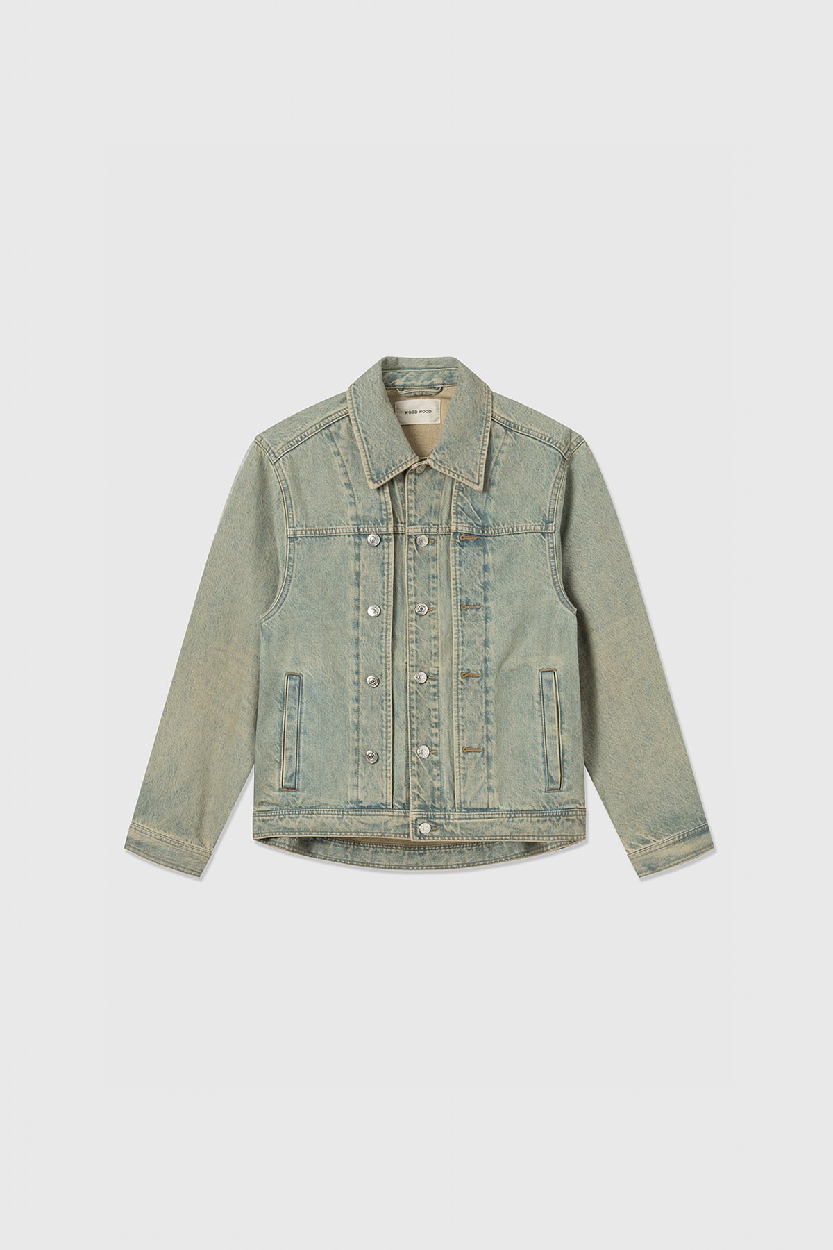 Wood Wood Agnes rigid denim jacket Vintage beige | WoodWood.com