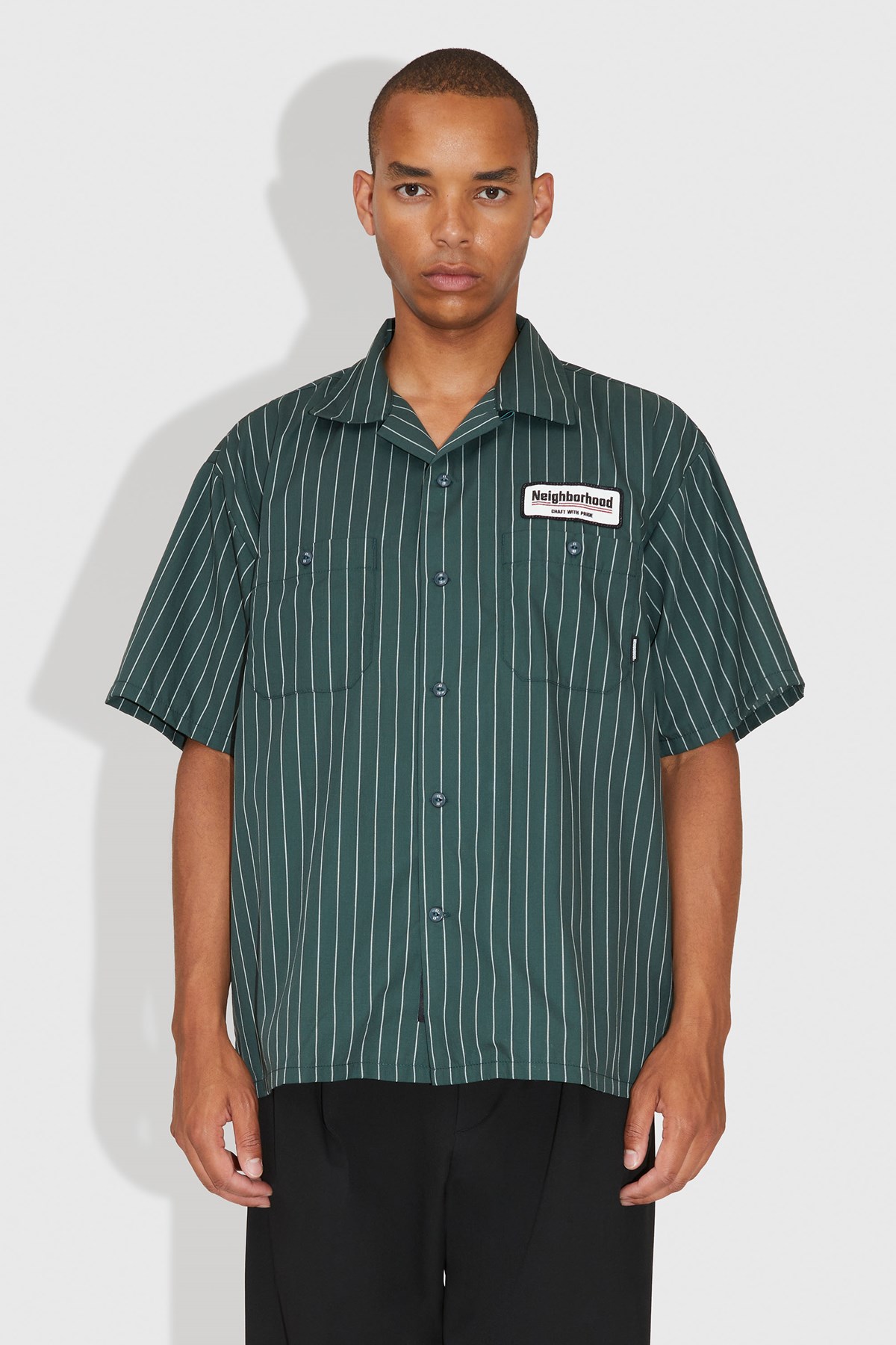 Neighborhood Stripe Work Shirt Green | WoodWood.com