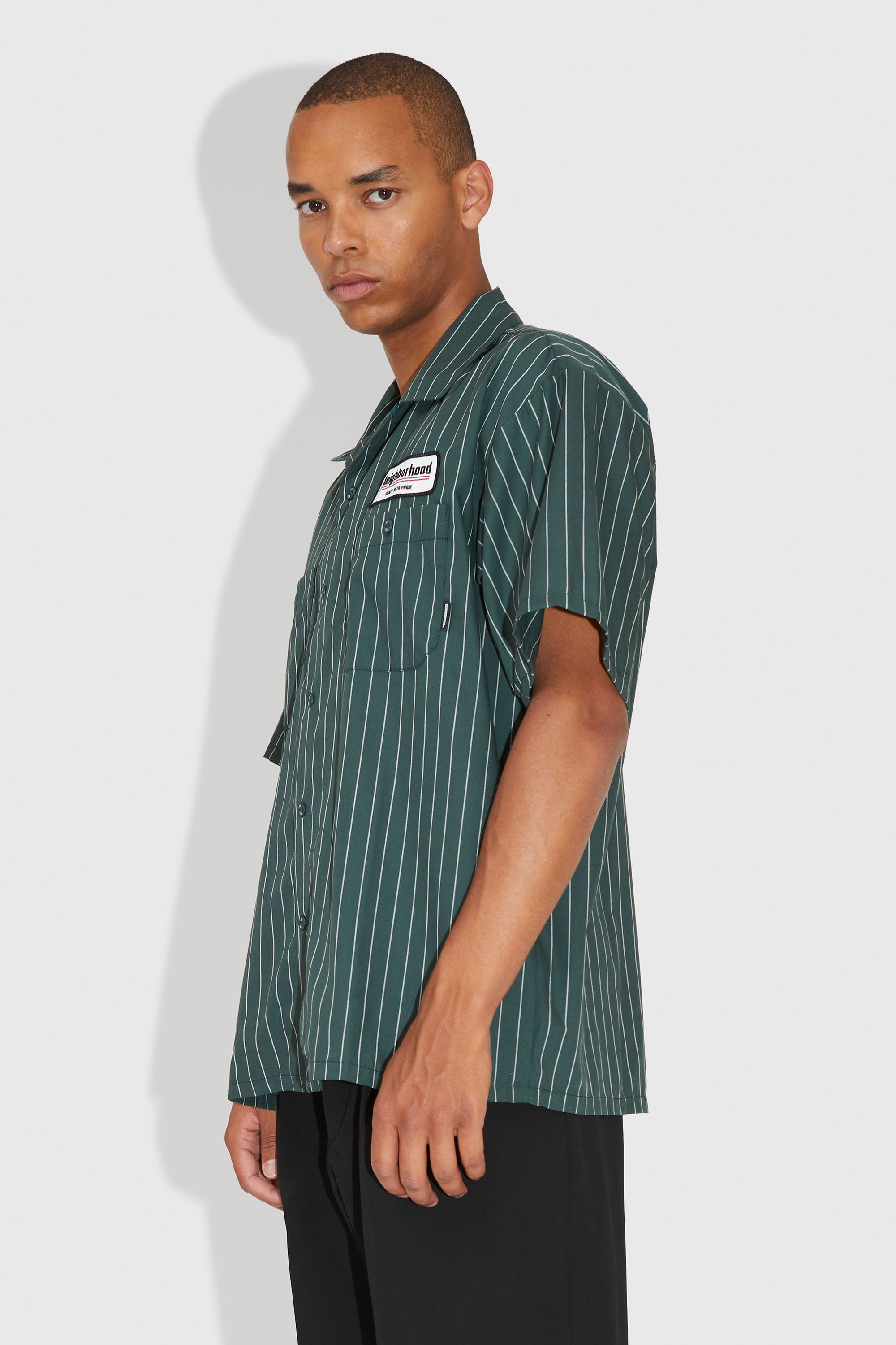 Neighborhood Stripe Work Shirt Green | WoodWood.com