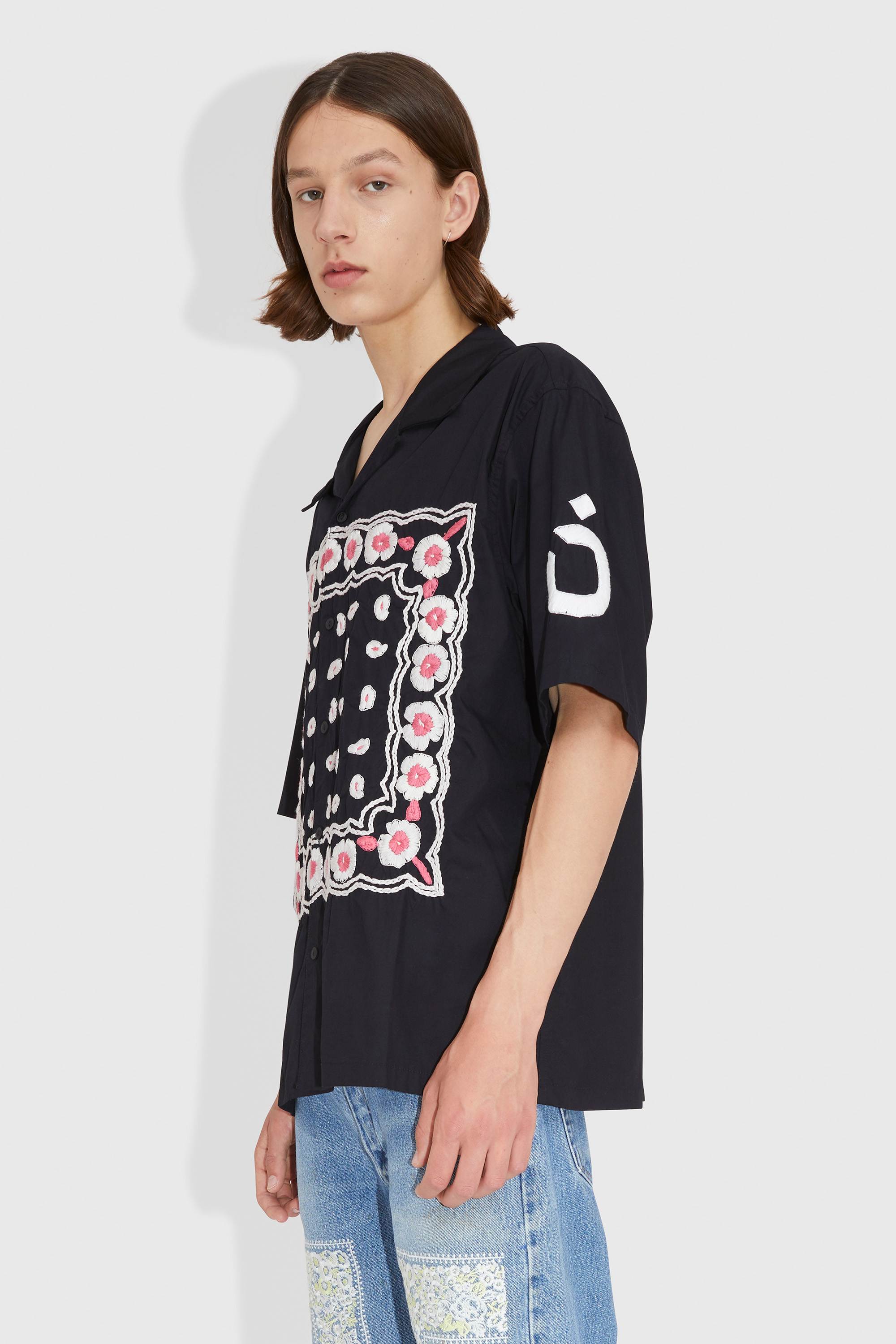 NOMA t.d. Bandana Hand Embroidery Shirt Black | WoodWood.com