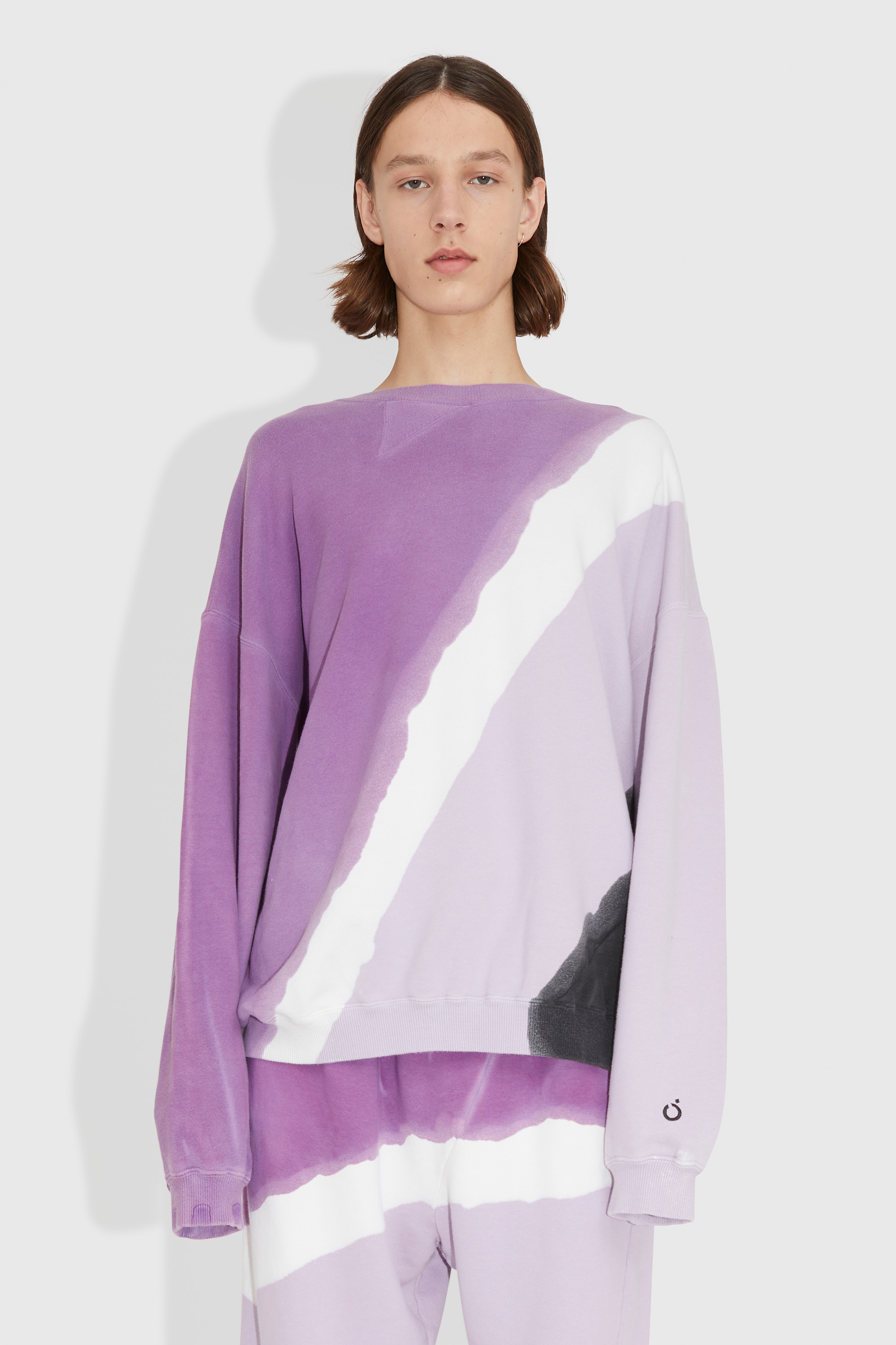 NOMA t.d. Hand Dyed Twist Sweat Diagonal purple | WoodWood.com