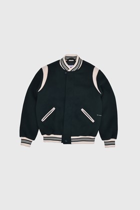 LV AW22 creme white bunny varsity jacket SZ:48