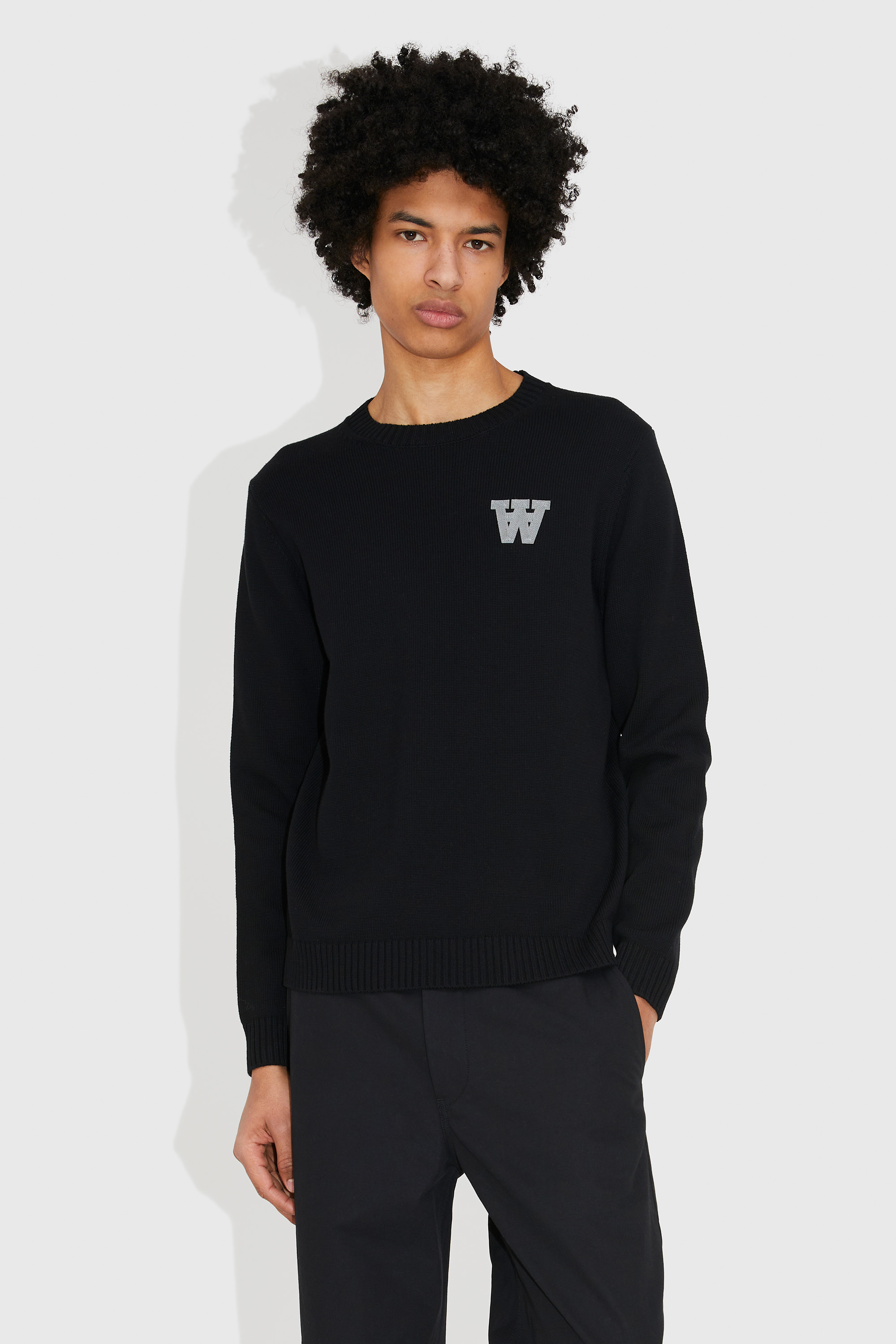 Double A by Wood Wood Tay AA CS Patch Jumper Black | WoodWood.com