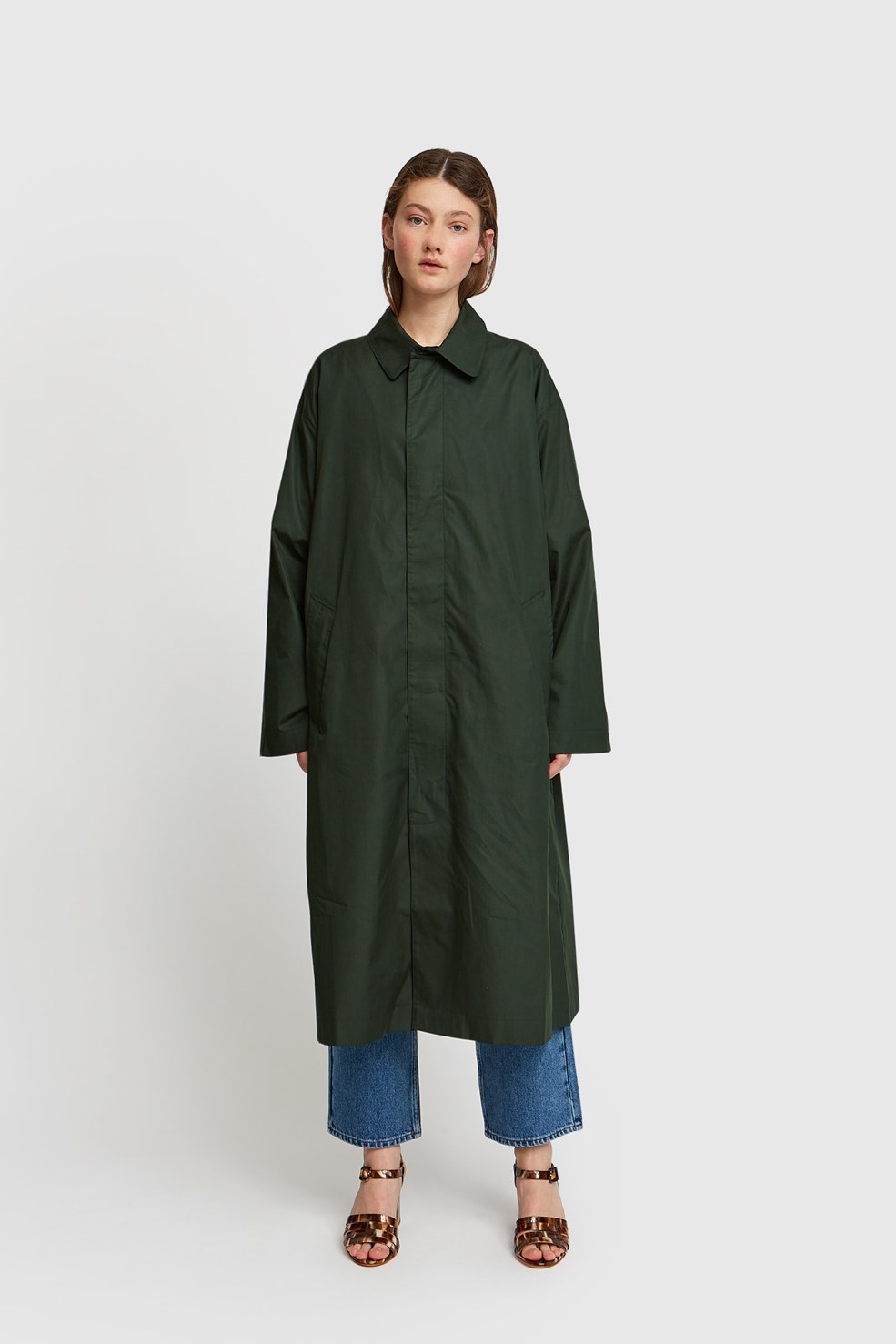 CristaSeya Oversized Cotton Summer Trench Forest green | WoodWood.com