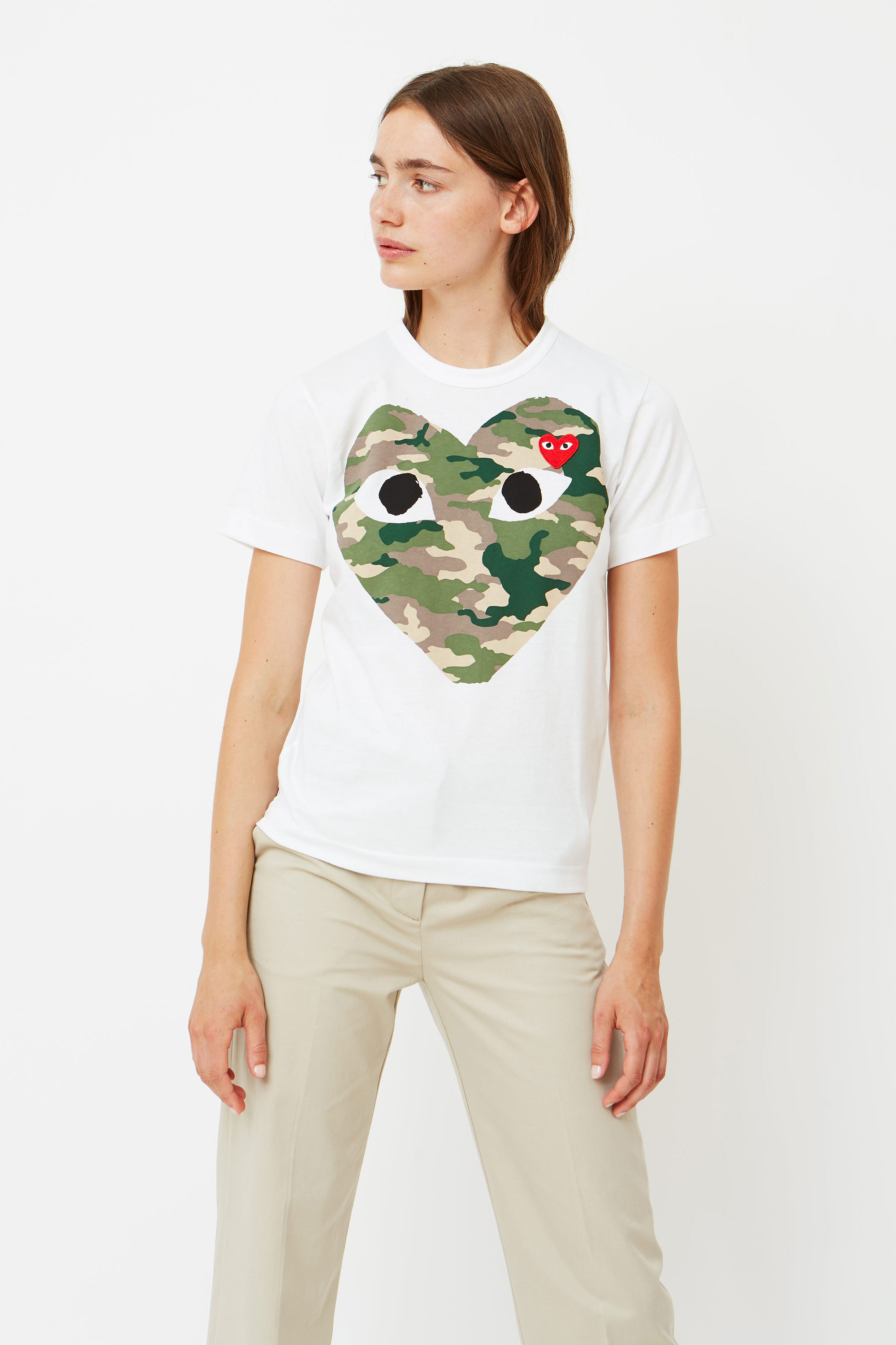 comme des garcons play camo shirt