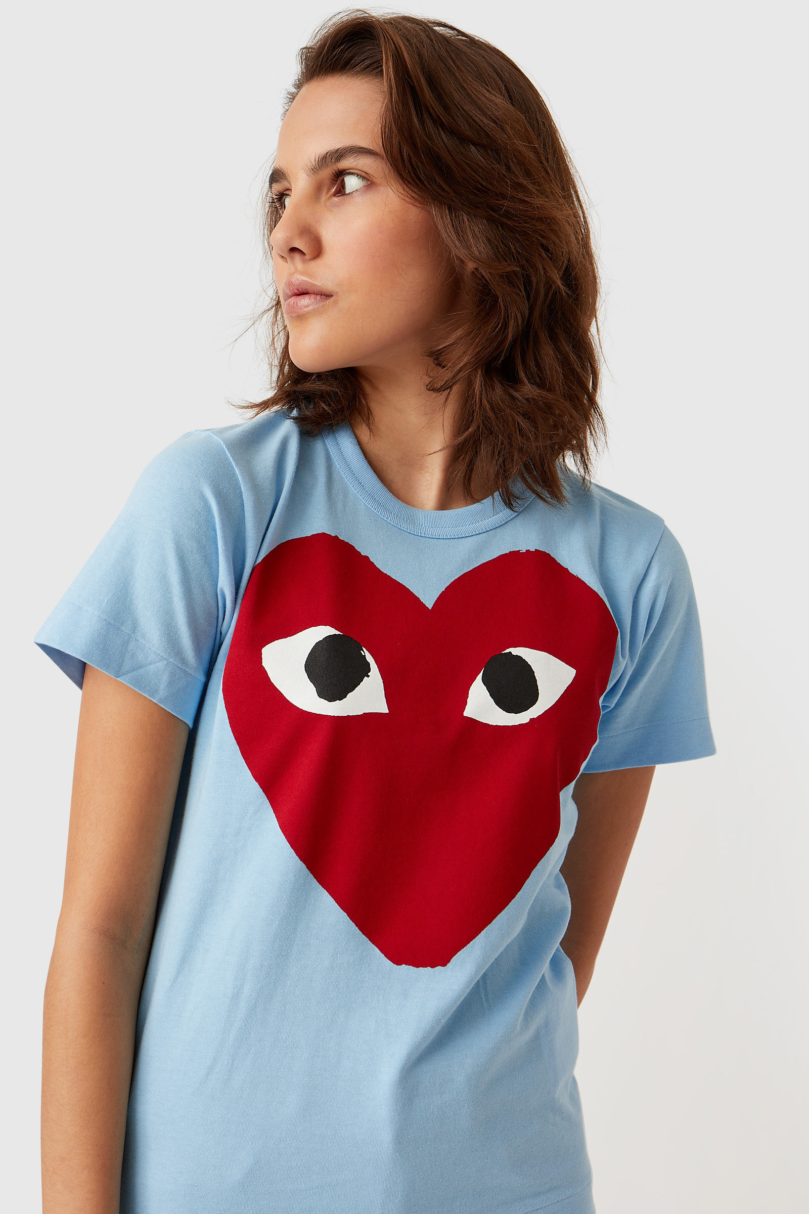 cdg big heart t shirt