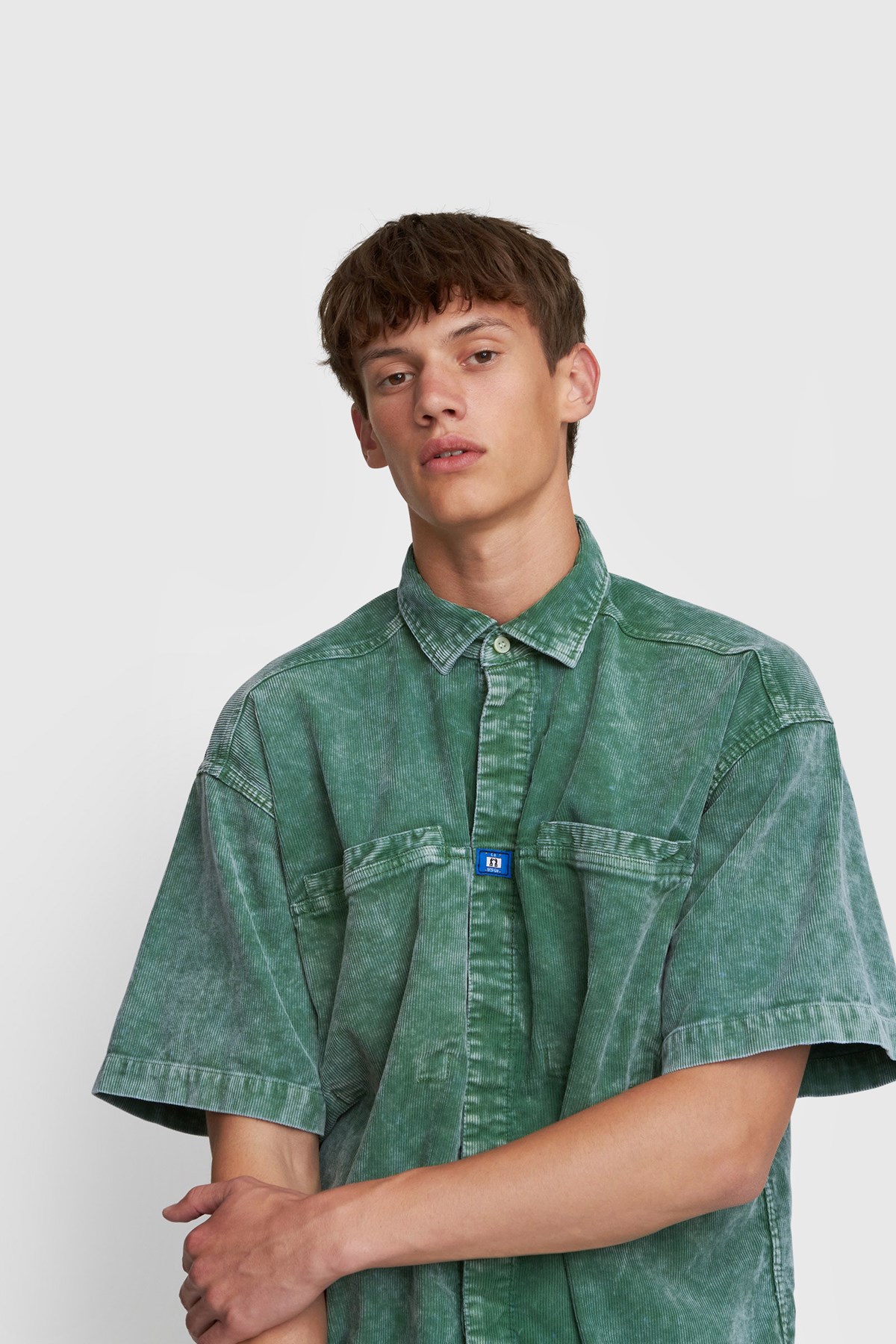 Cav Empt Cord Design Short Sleeve Shirt Green | WoodWood.com