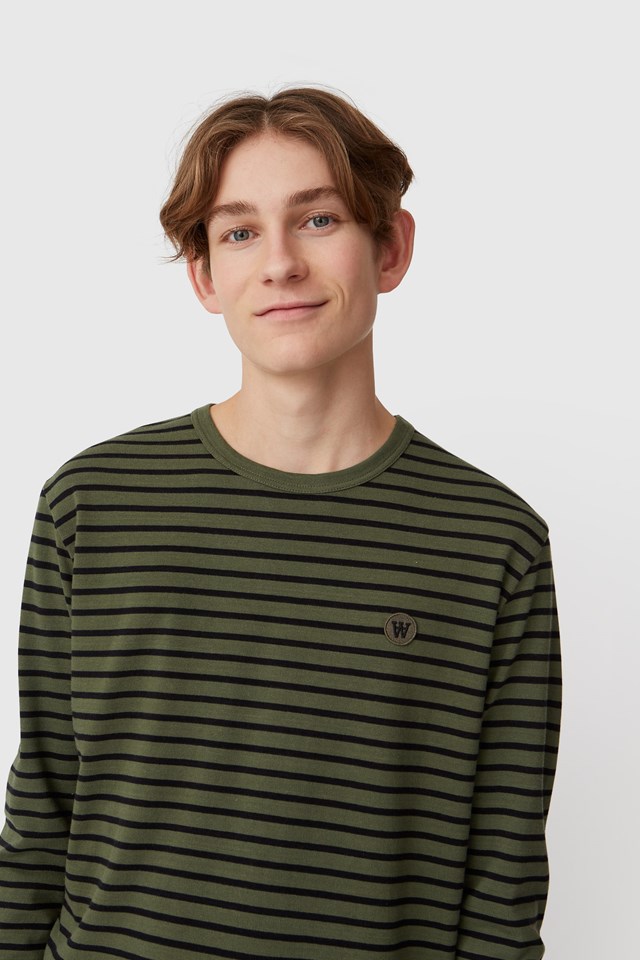 Double A by Wood Wood Mel long sleeve Army/black stripes | WoodWood.com