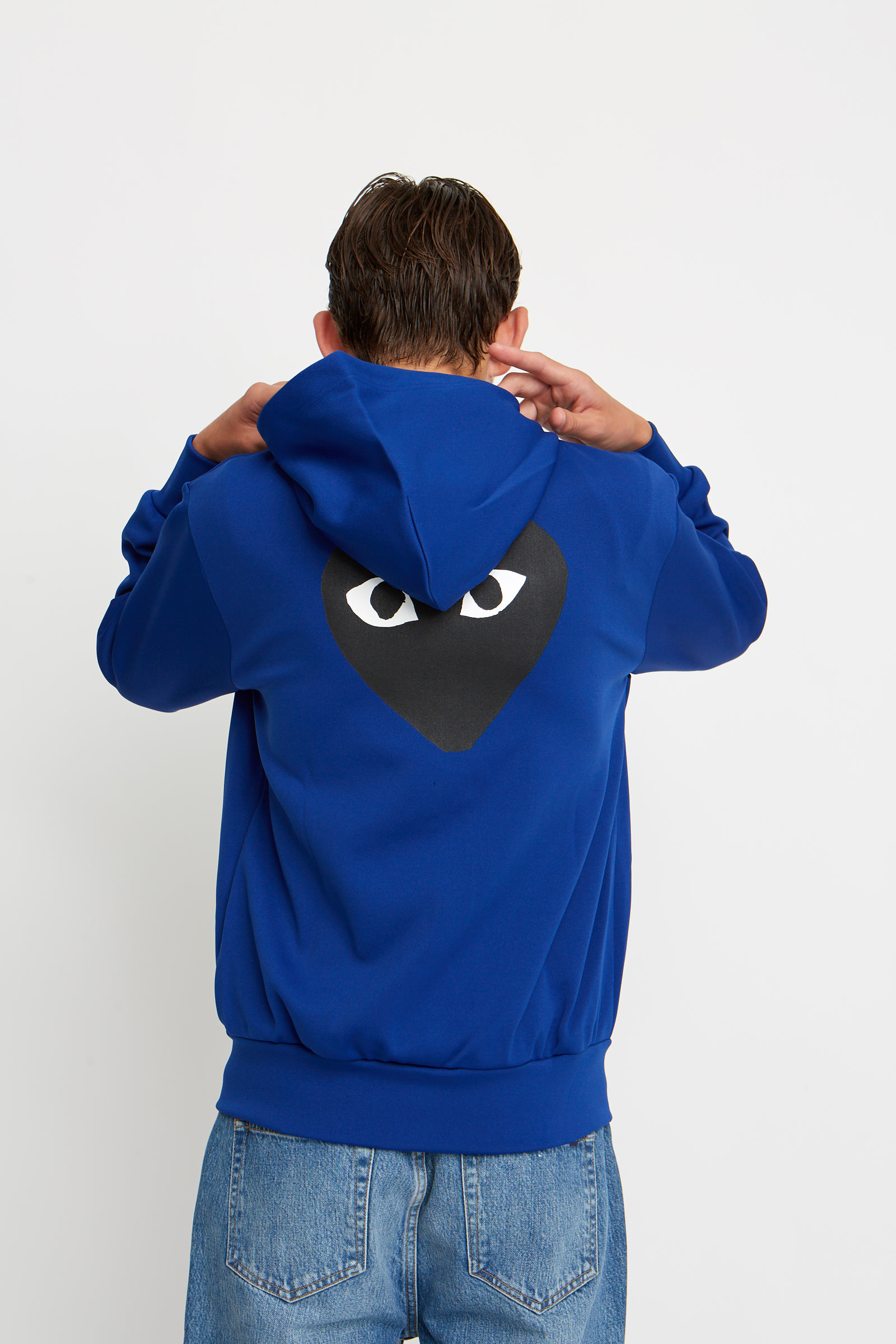 blue cdg hoodie