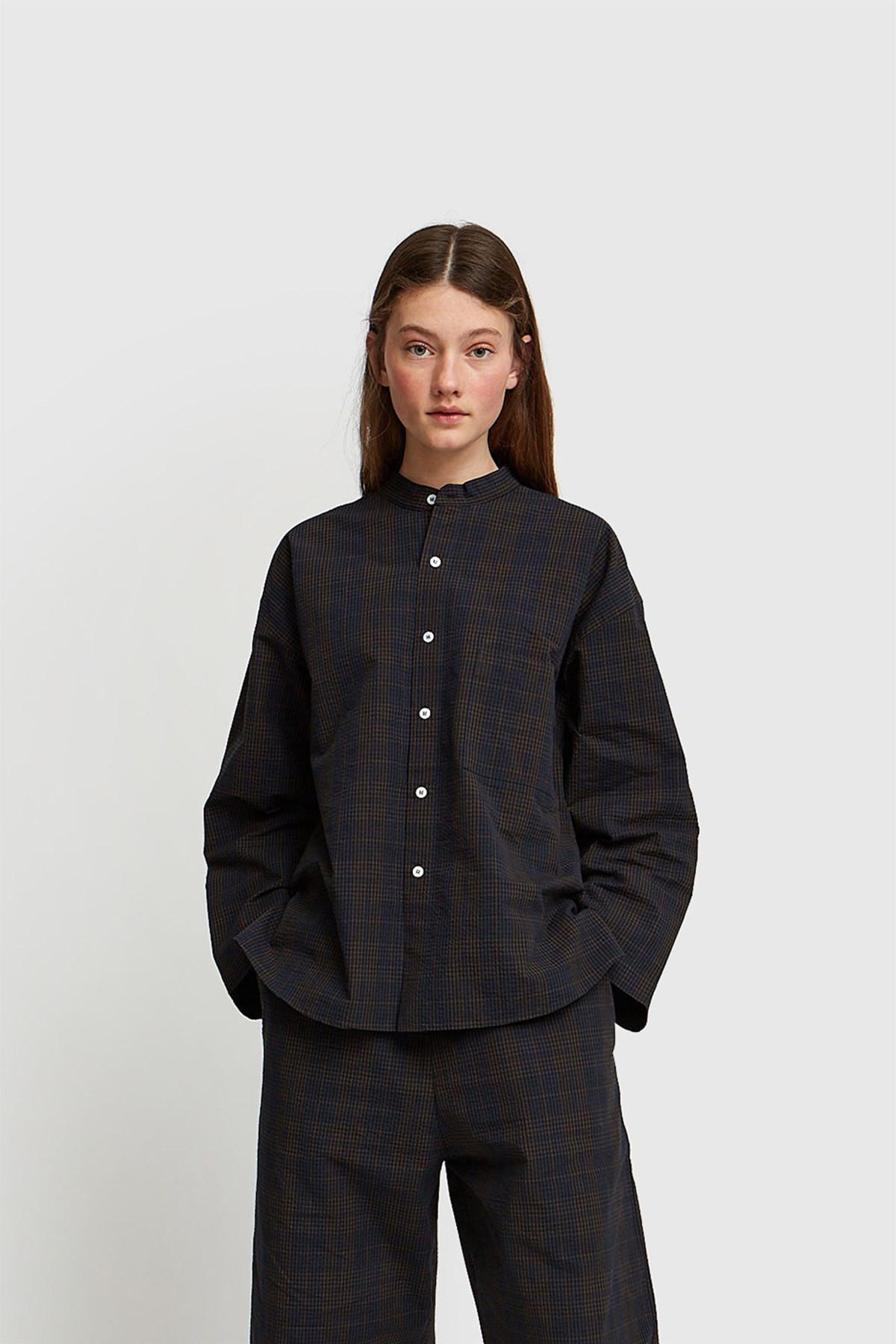 CristaSeya Striped Seersucker Pyjama Black/brown | WoodWood.com